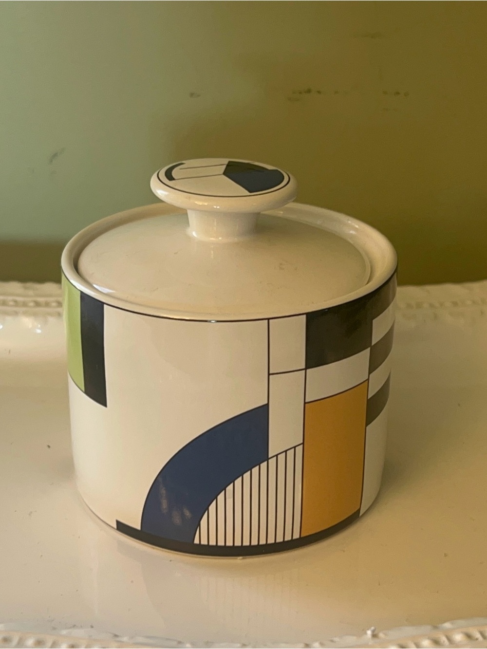 Vintage 1990s Sango Radius Sugar Bowl with Lid